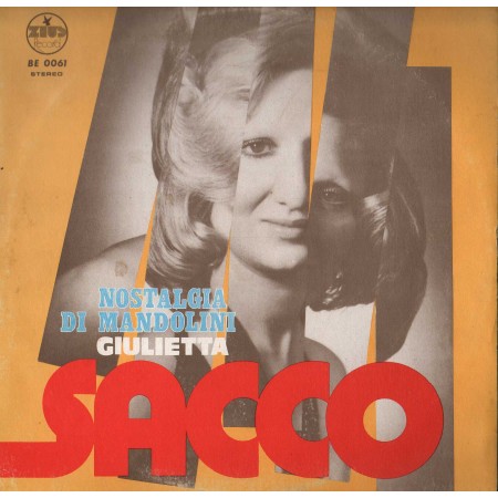Giulietta Sacco ‎LP Vinile Nostalgia Di Mandolini / Zeus – BE0061 Nuovo