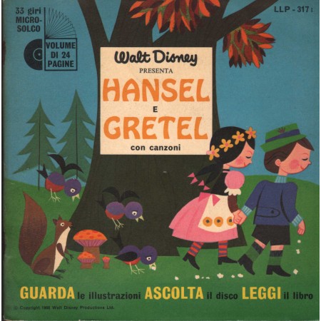 Walt Disney Vinile 7" 45 giri Hansel E Gretel, Con Canzoni / LLP317 Nuovo