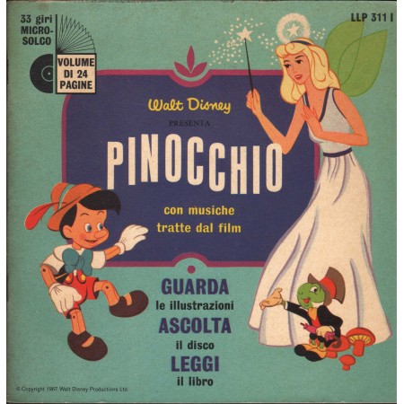 Walt Disney Vinile 7" 45 giri Pinocchio, Con Musiche Tratte Dal Film / LLP311Nuovo