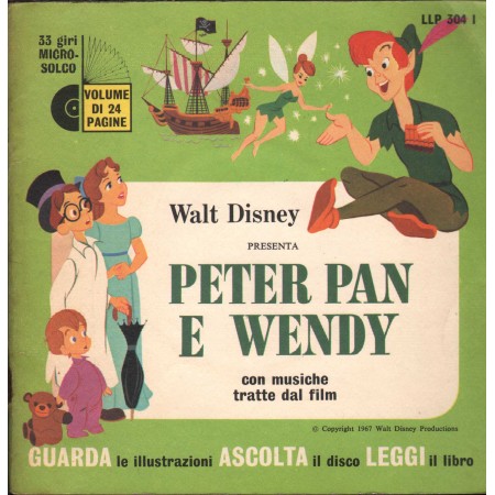 Walt Disney Vinile 7" 45 giri Peter Pan E Wendy / Disneyland – LLP304 Nuovo