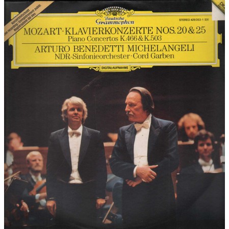 Mozart, Michelangeli, Garben LP Vinile Klavierkonzerte Nos.20, 25 / Deutsche – 4293531 Nuovo