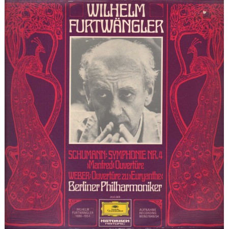 Schumann, Weber, Furtwangler LP Vinile Symphonie Nr. 4 Manfred, Zu Euryanthe, Ouverture Nuovo
