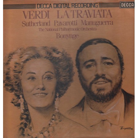 Verdi, Sutherland, Pavarotti, Manuguerra LP Vinile La Traviata / Decca – D212DI3 Nuovo