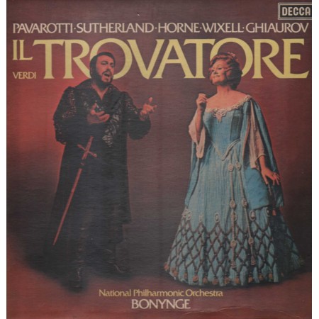 Verdi, Bonynge, Pavarotti LP Vinile Il Trovatore / Decca – D82DI3 Nuovo