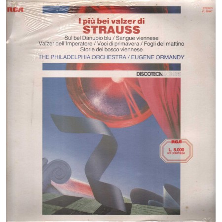 Strauss, Ormandy LP Vinile I Più Bei Valzer Di Strauss / RCA ‎– VL89947 Sigillato