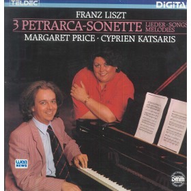 Liszt, Price, Katsaris LP Vinile 3 Petrarca-Sonette - Lieder / TELDEC – 643342 Nuovo Liszt, Price, Katsaris LP Vinile 3 Petrarca-Sonette - Lieder / TELDEC – 643342 Nuovo