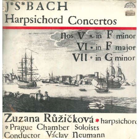 Bach, Ruzicková LP Vinile Harpsichord Concertos Nos. V, VI In F Major, VII In G Minor Sigillato