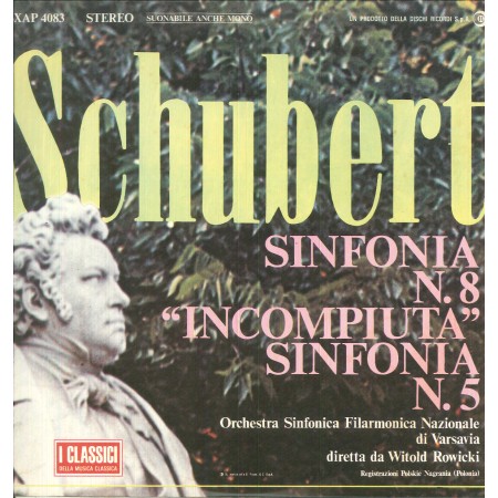 Schubert, Rowicki ‎LP Vinile Sinfonia N.8 Incompiuta / Sinfonia N.5 / SXAP4083 Nuovo