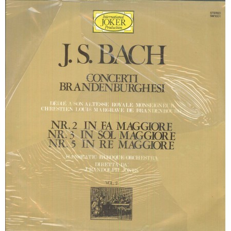 Bach, Jones‎ LP Vinile Concerti Brandeburghesi Vol. 2 / Joker – SM1001 Sigillato