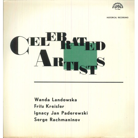 Landowska, Kreisler, Rachmaninov LP Vinile Celebrated Artists / 0110436 Nuovo