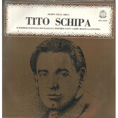 Tito Schipa LP Vinile I Grandi Tenori / Variety – RPC04001 Sigillato