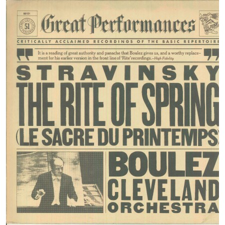 Stravinsky, Cleveland Orchestra, Boulez LP Vinile The Rite Of Spring / CBS – 60151