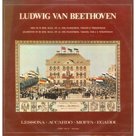 Beethoven, Accardo, Lessona, Moffa, Egaddi LP Vinile Trio In Si Bem Magg / Quartetto In Mi Bem