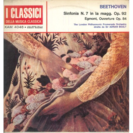 Beethoven, Boult LP Vinile Sinfonia N. 7 Op 92, Egmont,Ouverture  Op. 84 / XAM4046