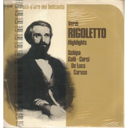 Verdi ,Schipa, Curci, De Luca, Caruso LP Vinile Rigoletto - Highlights / RCA ‎– VL42797 Sigillato