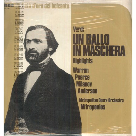 Giuseppe Verdi LP Vinile Un Ballo In Maschera / RCA – VL42831 Sigillato