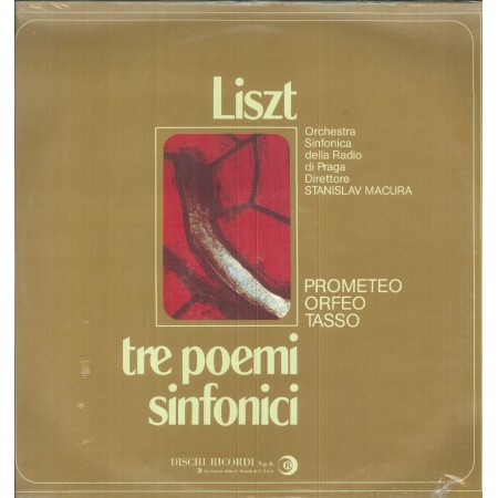 Liszt, Macura LP Vinile Tre Poemi Sinfonici, Prometeo, Orfeo, Tasso / OCL16130 Sigillato