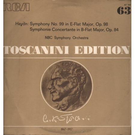 Haydn, Toscanini LP Vinile Symphonie Nr. 99 / Sinfonia Concertante B Flat / RCA – AT149