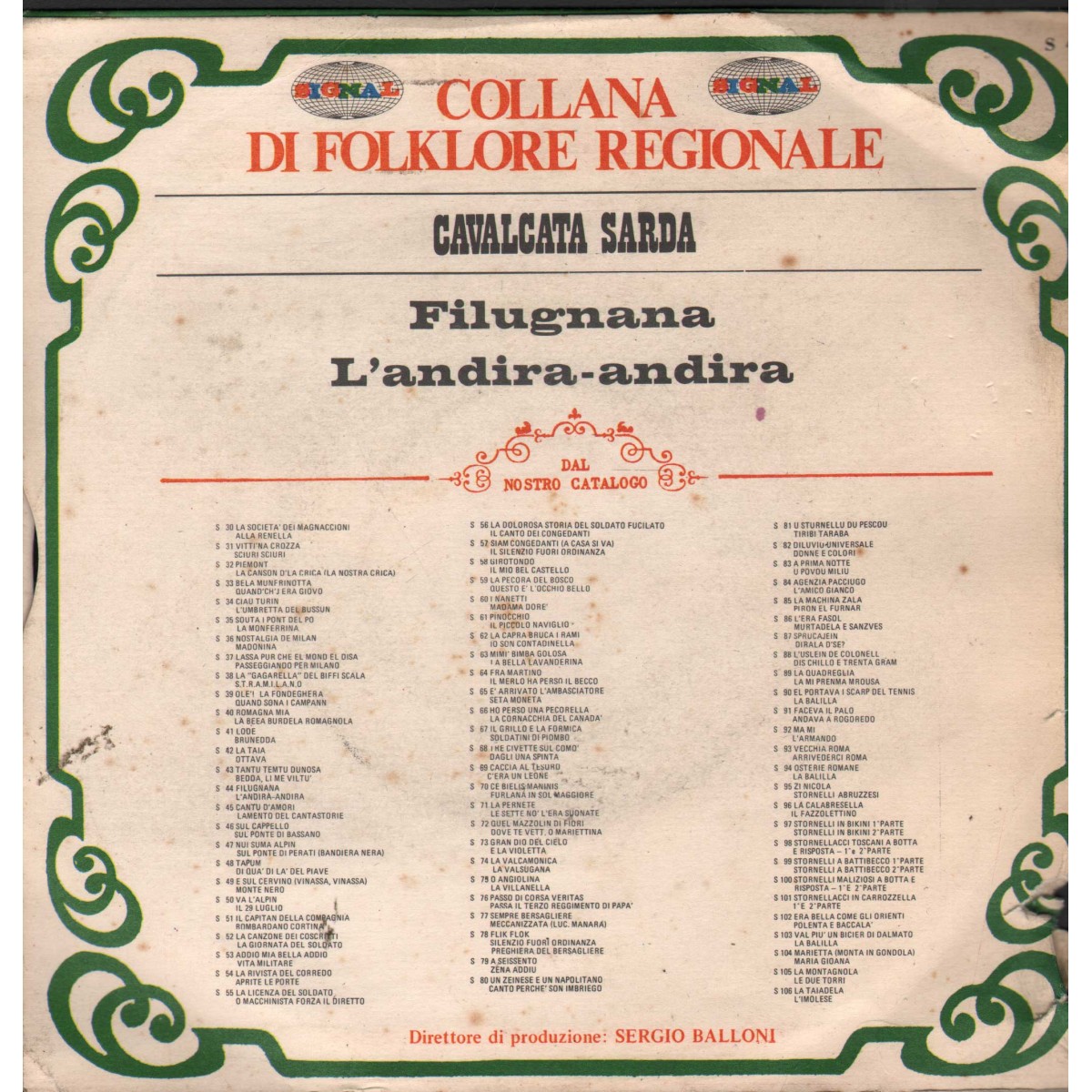 Unknown Artist Vinile 7 45 giri Filugnara / L'Andria - Andira / S44