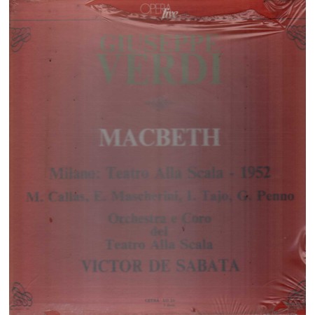 Verdi, Callas, Mascherini LP Vinile Macbeth / Cetra – LO10 Sigillato