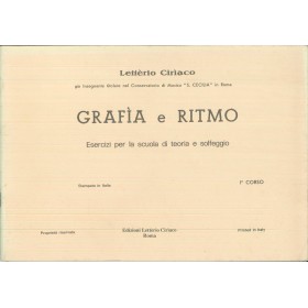 Letterio, Ciriaco Libro Spartito Grafia E Ritmo 1 Corso Nuovo Letterio, Ciriaco Libro Spartito Grafia E Ritmo 1 Corso Nuovo