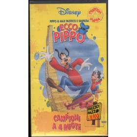 Ecco Pippo Campioni A 4 Ruote VHS Walt Disney Univideo - VS8402 Sigillato Ecco Pippo Campioni A 4 Ruote VHS Walt Disney Univideo - VS8402 Sigillato