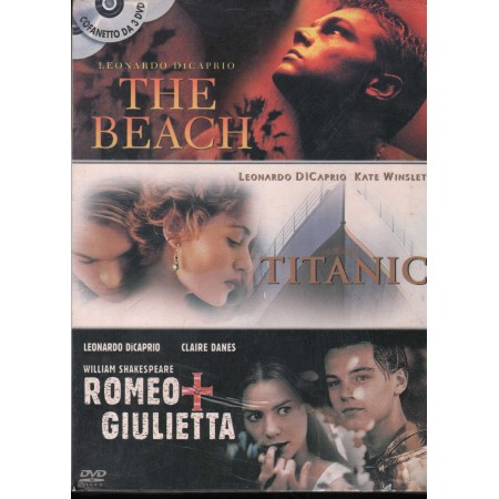The Beach, Titanic, Romeo Giulietta DVD Boyle, Cameron, Luhrmann Universal - 25647CC Sigillato