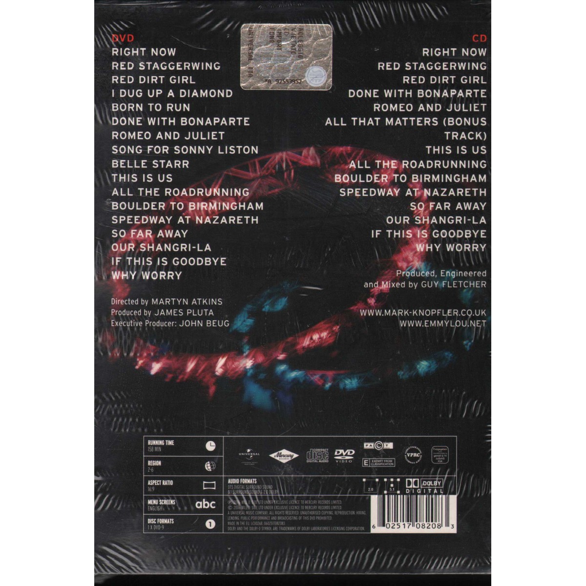 Mark Knopfler, Emmylou Harris DVD CD Real Live Roadrunning Sigillato