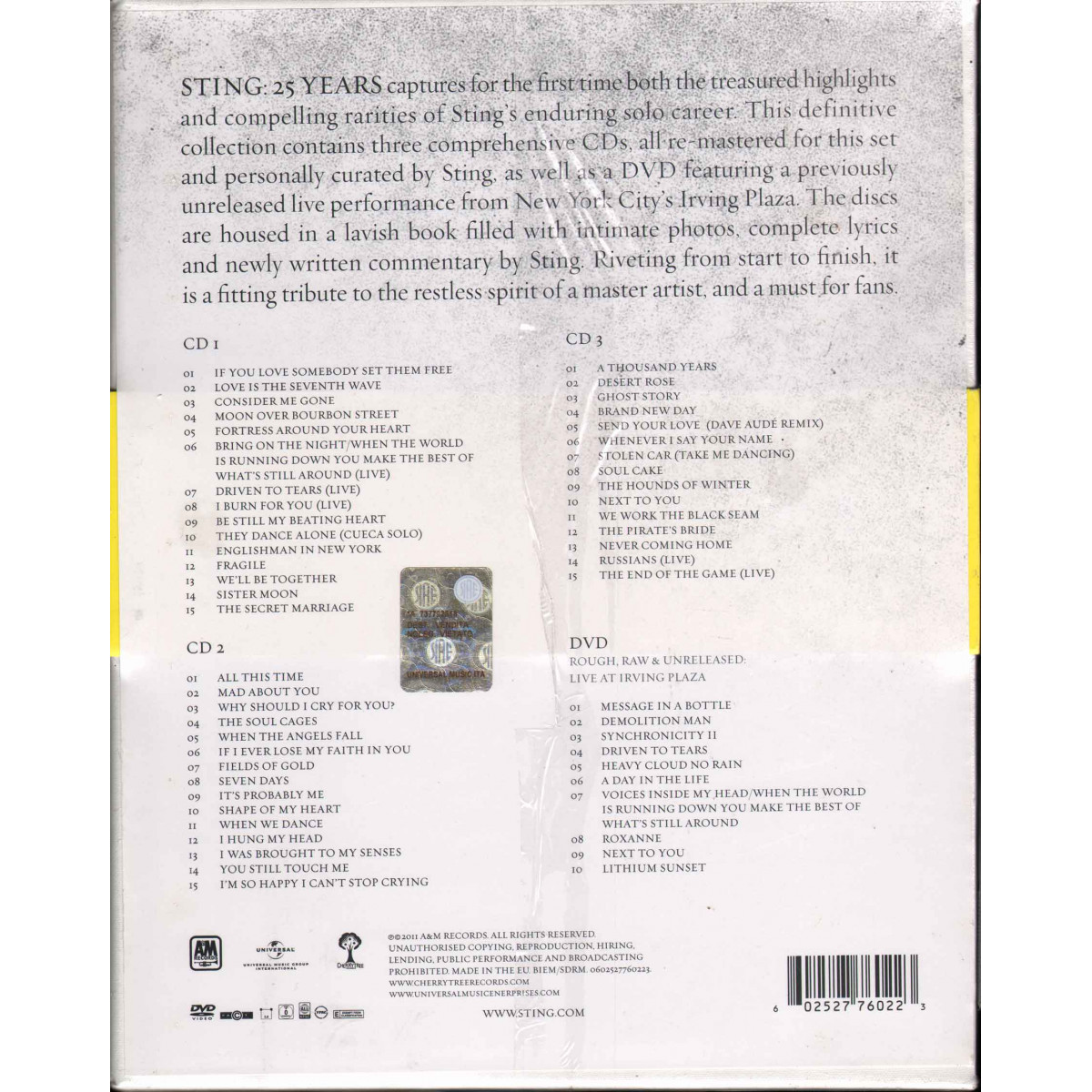 Sting - 25 Years / A&M Records 0602527760223
