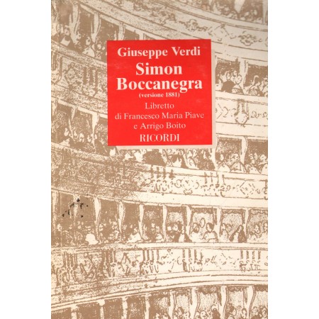 Giuseppe Verdi: Simon Boccanegra Libro - Spartito Francesco Maria Piave Nuovo