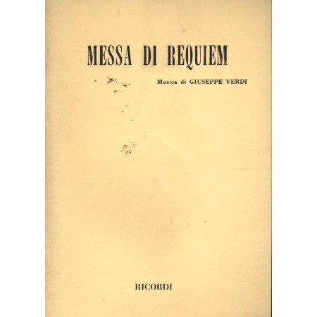 G. Verdi: Messa Di Requiem Libro - Spartito Nuovo