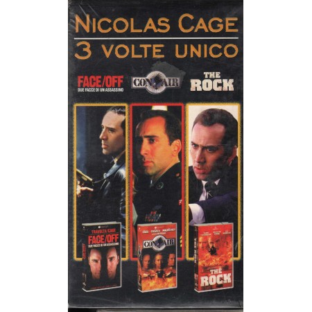 3 Volte Unico: Cofanetto VHS Nicolas Cage Univideo - 8007038800062 Sigillato