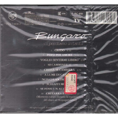 Bungaro CD CI Perdiamo In Tanti RCA ‎– 74321118202 Sigillato