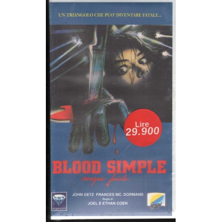 Blood Simple - Sangue Facile VHS Joel Coen Univideo CE39052 Sigillato