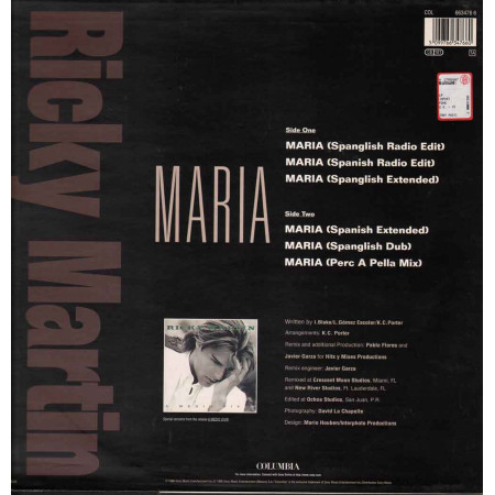 Ricky Martin Vinile 12" Maria (Remixes) Nuovo 5099766347660