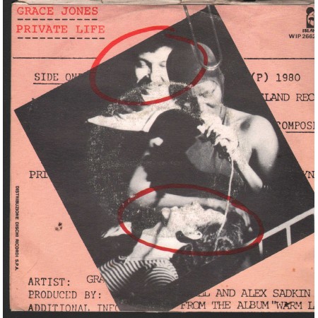 Grace Jones Vinile 7" 45 Giri Private Life Island Records – WIP26629 Nuovo