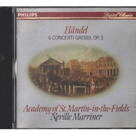 Handel, Marriner CD 6 Concerti Grossi, Op. 3 Philips – 4114822 Nuovo