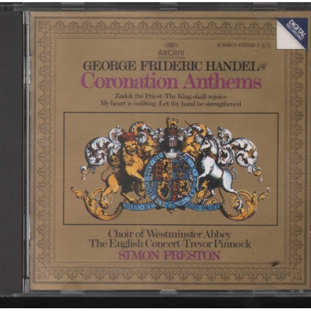 Handel, Pinnock, Preston CD Coronation Anthems Archiv – 4100302 Nuovo