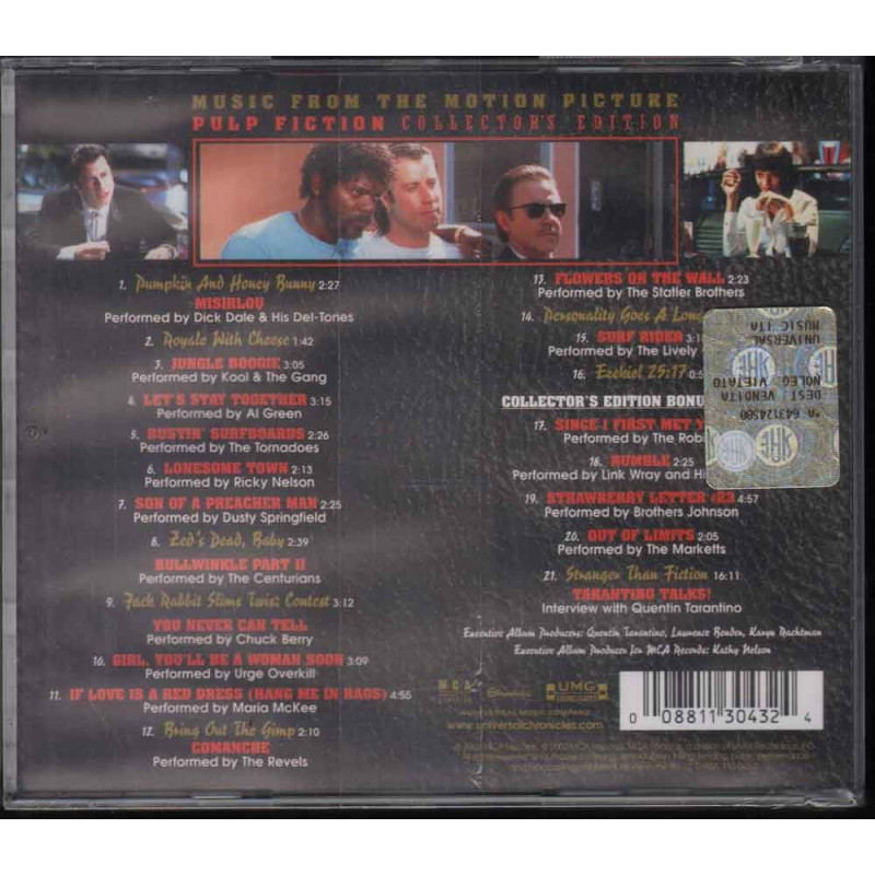 AA.VV. CD Pulp Fiction Collector's Edition OST MCA Records Sigillato