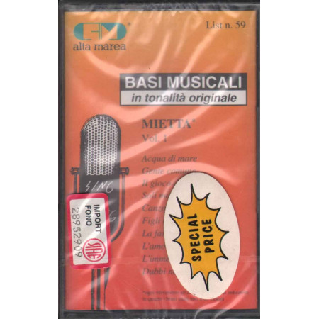 Mietta MC7 Basi Musicali Vol. 1 Nuova Sigillata 0042217088846