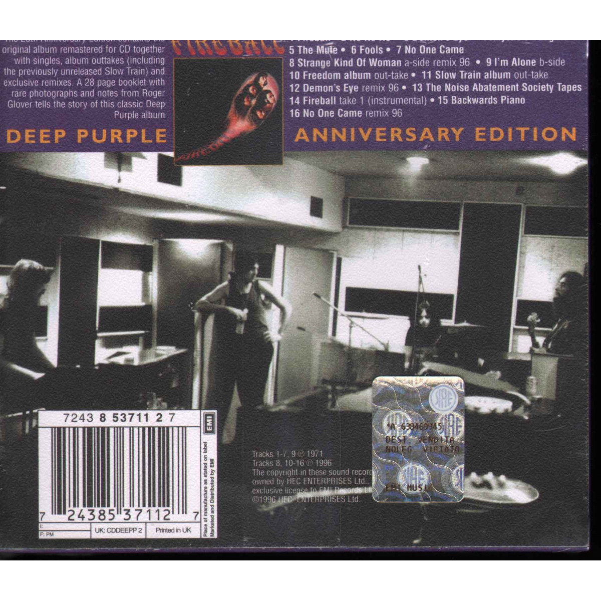 Deep Purple CD Fireball 25th Anniversary Edition / EMI ‎CDDEEPP 2
