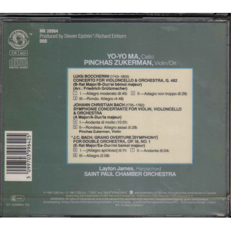 Boccherini / J.C. Bach / Yo-Yo Ma CD Cello Concerto / CBS Masterworks ‎MK 39964 Sigillato