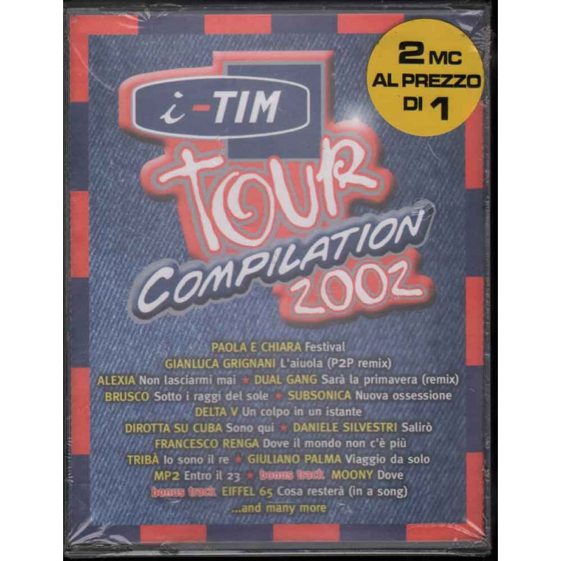 AA.VV 2x MC7 I Tim Tour Compilation 2002 Nuova Sigillata 8029901010033 AA.VV 2x MC7 I Tim Tour Compilation 2002 Nuova Sigillata 8029901010033