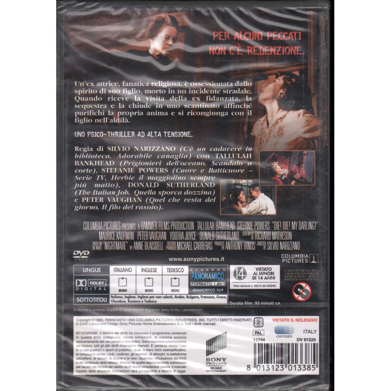 Una Notte Per Morire DVD Tallullah Bankhead Stefanie Powers Sigillato