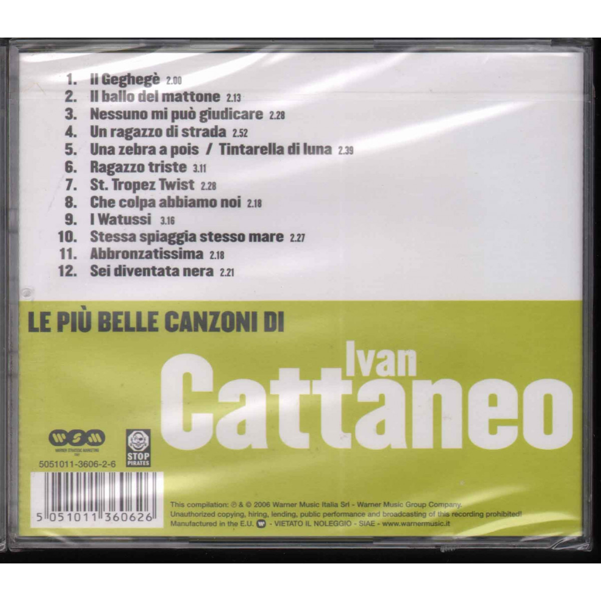 Ivan Cattaneo ‎CD Le Piu' Belle Canzoni Di / Warner