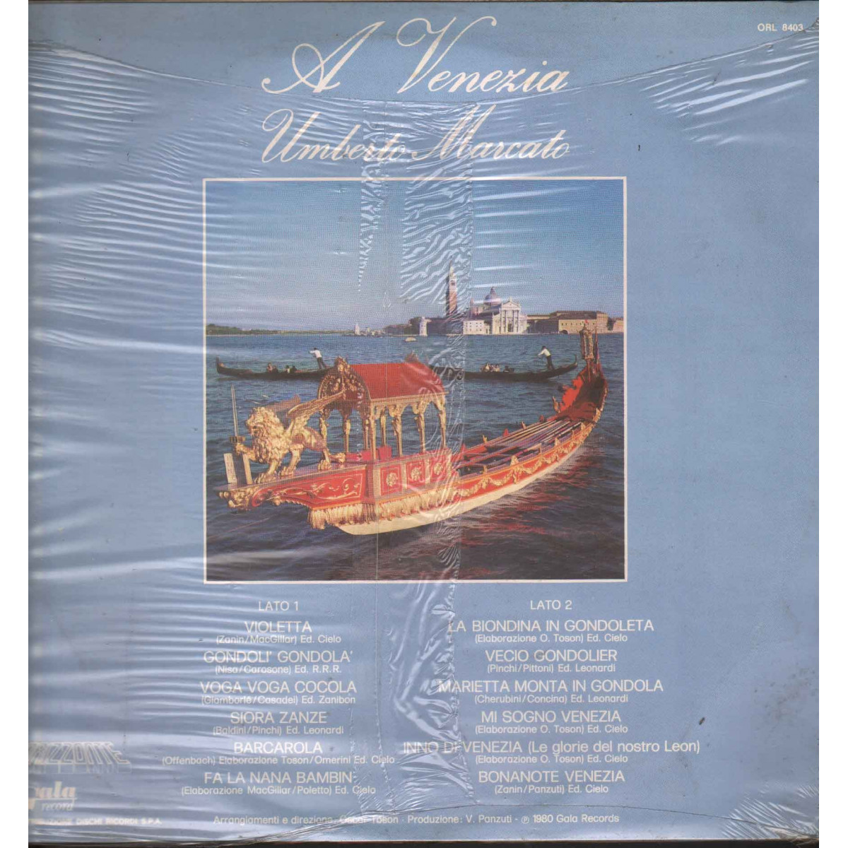 Umberto Marcato ‎- A Venezia / Ricordi ORL 8403