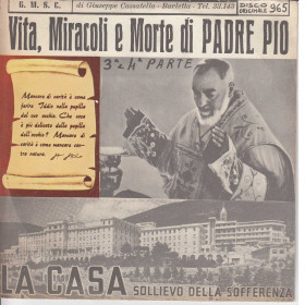 Leopoldo Comp. Rival's Vinile 7" 45 giri Vita, Miracoli e Morte Di Padre Pio Nuovo Leopoldo Comp. Rival's Vinile 7" 45 giri Vita, Miracoli e Morte Di Padre Pio Nuovo
