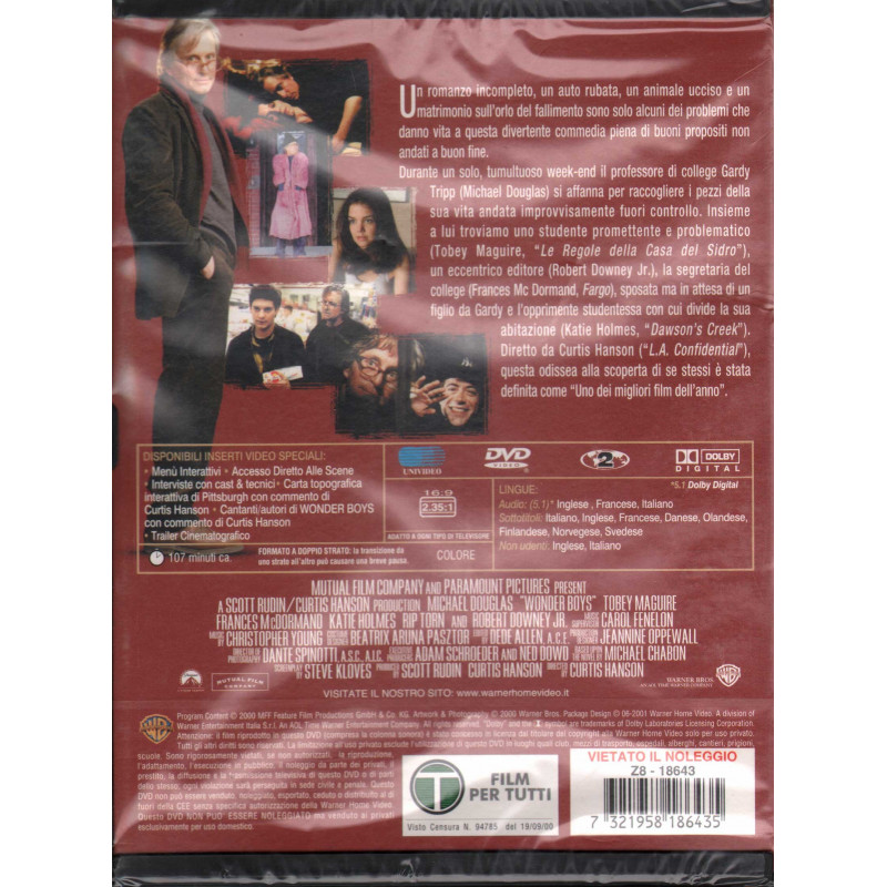 Wonder Boys DVD Snapper Katie Holmes / Michael Douglas / Tobey Maguire