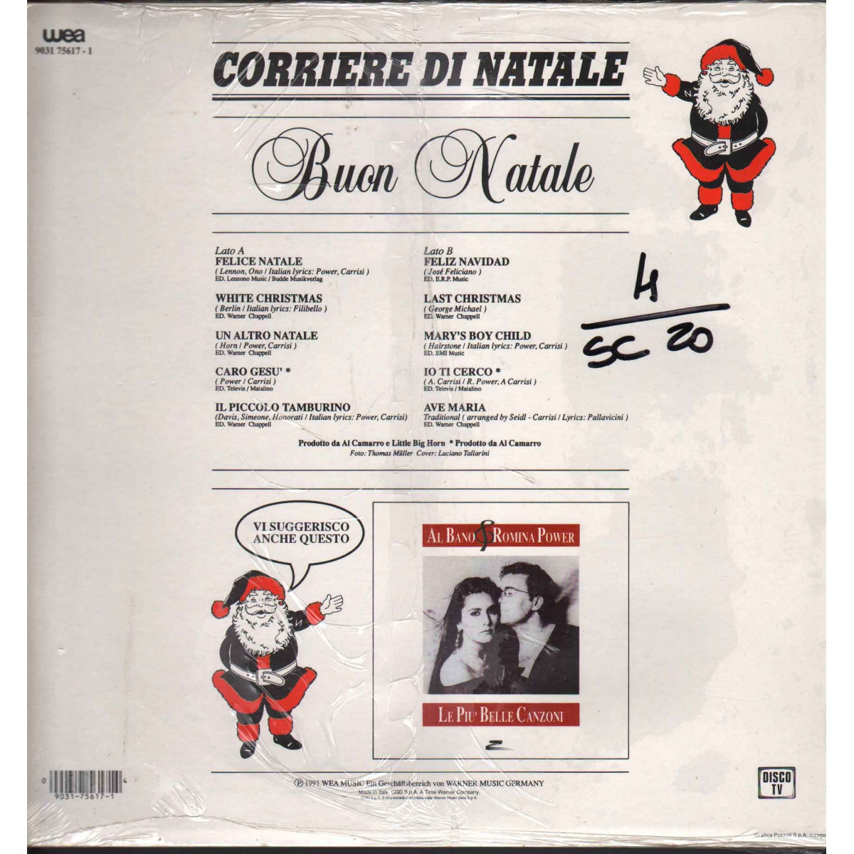 Al Bano & Romina Power Lp Vinile Corriere di Natale CGD 0090317561714