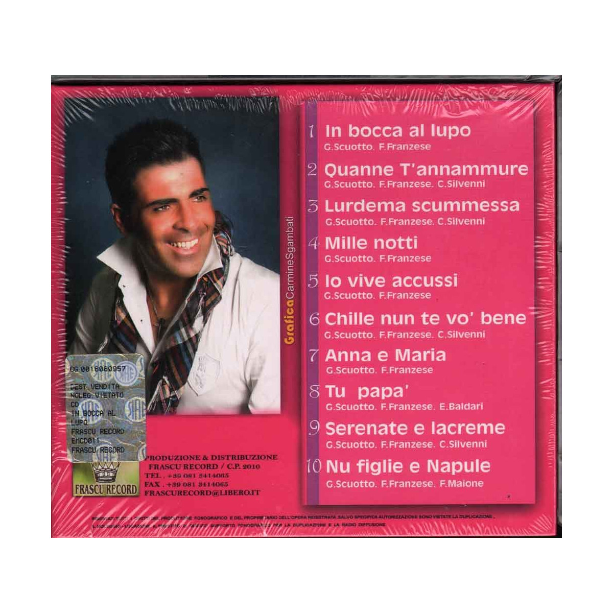 Ciro Vestosi CD In Bocca Al Lupo Frascu Record EMCD011 Sigillato